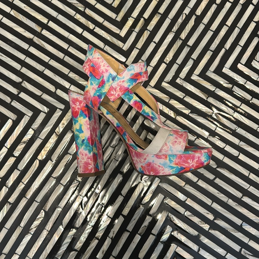 Jerome C Rousseau leather platform sandal heels